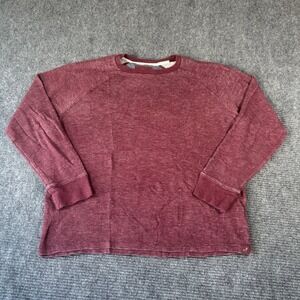 Alesbury Mens Large Burgundy Red Heathered Raglan Long Sleeve Pullover